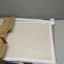 U Brands Farmhouse Linen Bulletin Board, 30"x20", White Wood Style Frame, Includes Push Pins