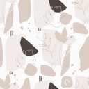 Neutral Geometric Peel and Stick Wallpaper Self Adhesive Floral Leaf Abstract Wallpaper Removable Geometric Contact Paper Waterproof Decorative Vinyl Wall Paper for Bedroom Bathroom 17.5"118"