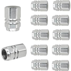 12PCS Tire Valve Caps, Valve Stem Caps, Tire Valve Stem Caps, Easy to Install, Strong Sealing, Beautiful Appearance, HR415 is Suitable for Various Vehicle Valves (Silvery White)