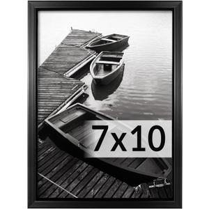 Giverny 7x10 Picture Frames, Black Photo Frames for Wall or Tabletop Display, Simple Design Glossy Finish Frame Perfect for Home Decoration, Office, Hotel and Various Ceremonies Praties