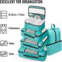 Veken 8 Set Packing Cubes for Travel Essentials, Suitcase Organizer Bags in 4 Sizes, Carry-On Luggage Accessories with Large Laundry & Hanging Toiletry Bag, Must-Have for Airplane, Road Trip & Camping