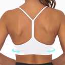 Comper Y Back Sports Bra for Women Low Impact Racerback Workout Bras Sexy Thin Straps Yoga Sport Bras with Removable Pads(White-XL), X-Large (White, XL)