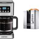 Chefman 12-Cup Programmable Coffee Maker + 2-Slice Stainless Steel Toaster Bundle