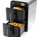 11.6QT Dual Basket Air Fryer Oven, Vertical 2-Basket Design, 6-in-1 Presets Function with Digital Touchscreen, Sync & Match, Easy to Clean, Dishwasher Safe, Family Meals