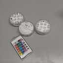 Submersible LED Lights Remote Control, RGB Multi Color Changing Waterproof Light for Pool, Vase Base, Spa, Aquarium, Pond, Hot Tub, Decoration, Party, 4-Pack