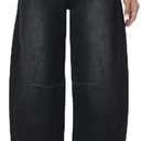 CEITAJUI Women's Barrel Jeans High Waisted Wide Leg Baggy Denim Pants Medium