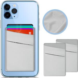 YINHEXI 2Pack Phone Wallet Card Holder, Cell Phone Wallet Stick on Credit Card Holder for Cell Phone & Phone Case, Slim Wallet Compatible with All Smartphones (Gray)