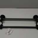 TocTen Double Bath Towel Bar - Thicken SUS304 Stainless Steel Towel Rack for Bathroom, Bathroom Accessories Double Towel Rod Heavy Duty Wall Mounted Towel Holder (Matte Black, 16 in)