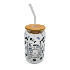 Cat Mom Sipper Glass, 16oz