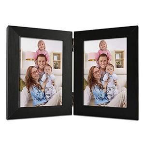 Giftgarden 3.5x5 Double Picture Frame, 3.5 by 5 Photo Hinged Folding Frames for Tabletop Display, Black