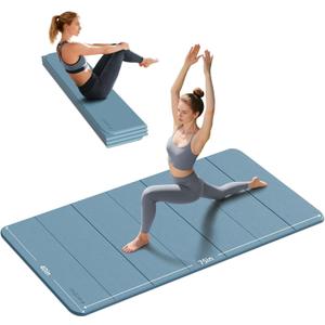 PAIDU Foldable Yoga Mat thick- 2/5" (10MM) TPE Non-Slip Design, Quick FoldEasy Storage, 75x40 Extra Long/Wide for Indoor Yoga, Pilates and Outdoor Travel Workouts