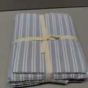 Striped Duvet Cover Set Full Size 3 Piece 100% Washed Cotton Linen Feel Bedding Comfy Breathable Modern Farmhouse (Full, Double Stripe-Light Blue/White)
