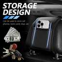 carleef 2PCS Upgrade Headrest Covers for Cars with Storage Pocket,Anti-Stain Leather Car Headrest Cover as Back Seat Organizer for Protection & Decoration,All Season Head Rest Cover for Car