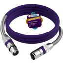Kxable XLR Microphone Cable 8 FT, XLR Male to Female Balanced Mic Cable, 3-Pin Shielded Speaker Cord, Zinc Alloy Connectors, 22AWG Pure Copper, Metal Spring SR, Recording Studio, Podcast, Purple