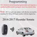 SUPALAND Key Fob Keyless Entry Fits for Hyundai Sonata 2014 2015 2016 2017 Remote Control Flip Key Replacement TQ8-RKE-4F16 95430-C1010 4 Button 46 Chip