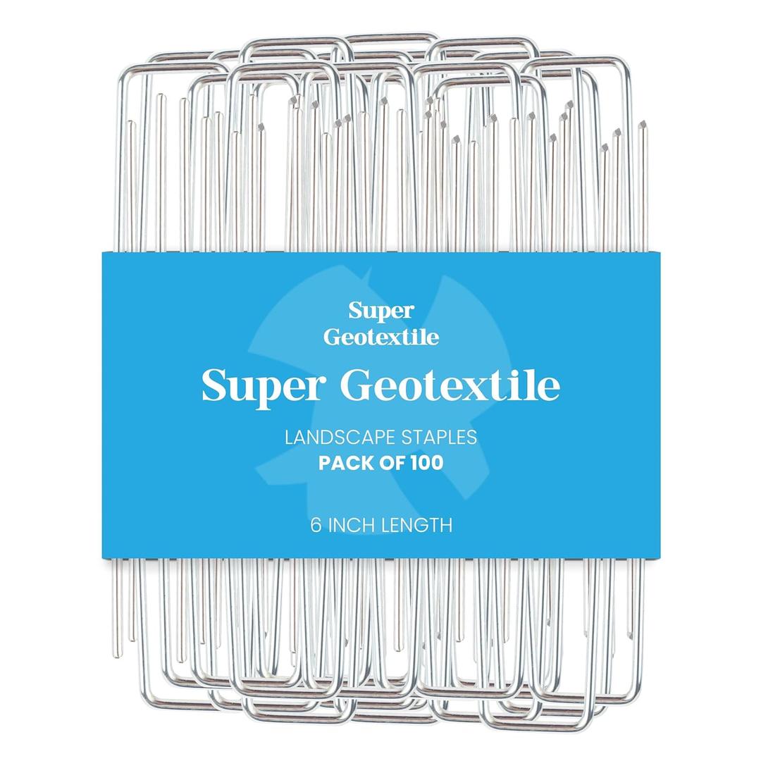 Landscape Staples - Heavy Duty 11 Gauge Galvanized U-Shaped Sod Pins for Weed Barrier and Landscaping Fabric Stakes - 1" x 6" (100 pcs)