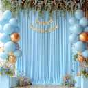8x10FT Baby Blue Backdrop Curtains for Wedding Parties, Wrinkle Free Polyester Photography Backdrop Drapes for Baby Bridal Shower Birthday Parties Stage Background Stand Decorations 4x10ft,2 Panels