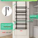 Mefirt Over The Door Pantry Organizer, Pantry Storage and Organization, 6-Tier Adjustable Hanging Baskets, Metal Wall Mount Spice Rack Seasoning Shelves for Home & Kitchen, Laundry Bathroom - Black