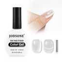 JODSONE Moonlight Silver Cat Eye Gel Nail Polish,16.5ml Glassy Holographic Silver Cat Eye Gel Nail Polish with Magnet Soak Off Need LED/U V Light Nail Art DIY Salon Gift