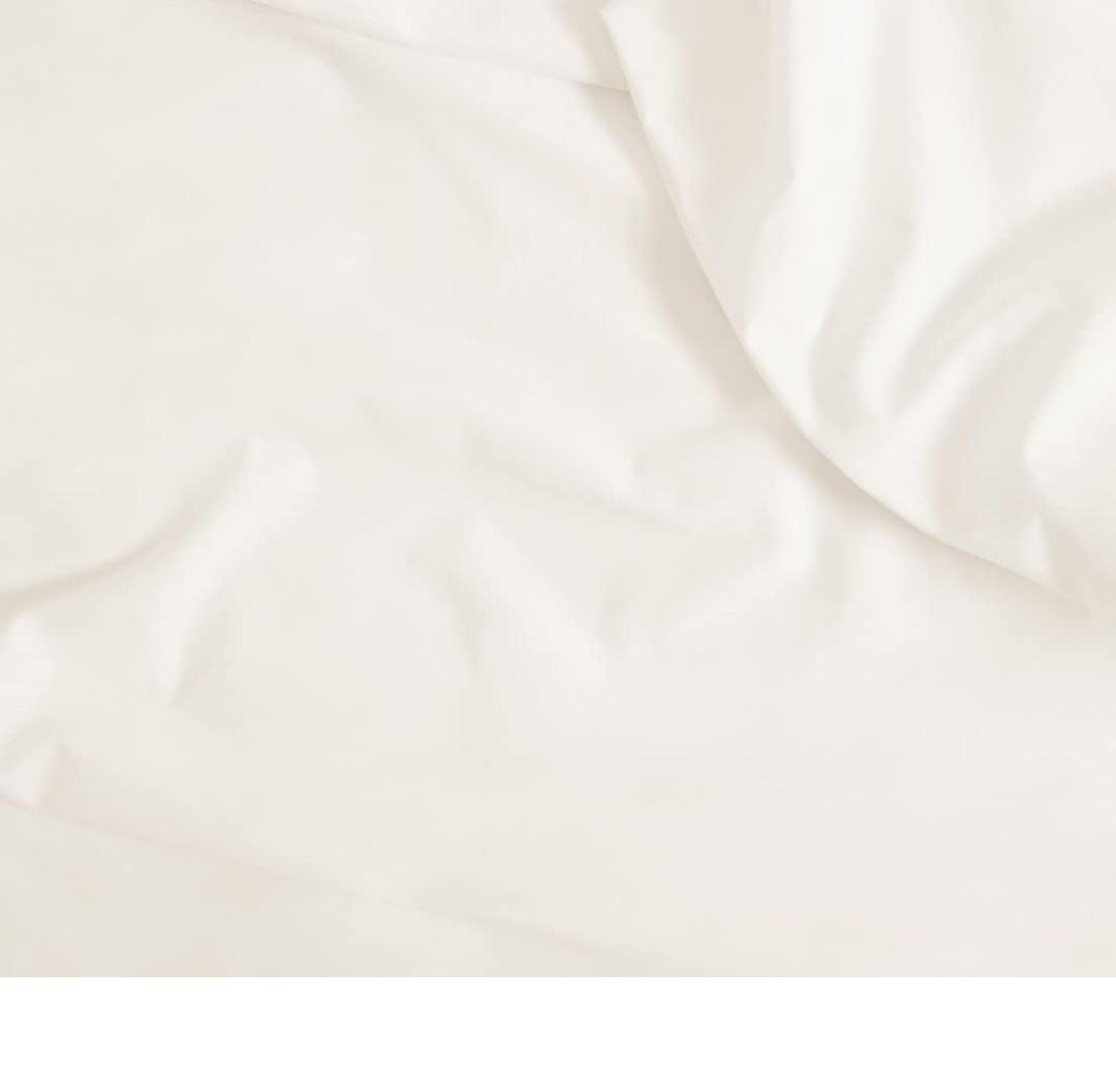 Sheet Set - 3Piece 100% Cotton Bed Sheets - 1 Flat Sheet, 2 Pillowcases - Cotton Percale Sheets for Hot Sleepers (Queen Size, Cream)