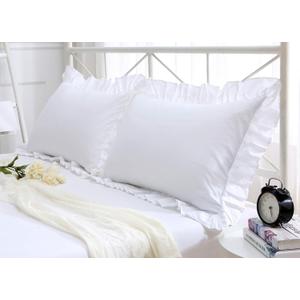 Queen Pillow Shams Set Of 2 PC 100% Egyptian Cotton White Ruffle Pillow Shams Queen Size 20x30 Pillow Cases 600 Thread Count Hotel Class Stich Cushion Cover Decorative Queen Size Bed Pillow Covers Set