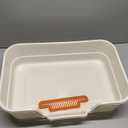 Extea Large Cat Litter Box with High Sides,Cat Boxes for Indoor Cats,Cat Litter Pan for Kitty,Litter Box with Low Entry,Easy to Clean,Anti-Splashing,23.6" x15.7" x6.2" (White)