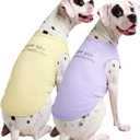 Kuoser 2 Pack Dog Shirts UPF 50+ UV Sun Protection, Lightweight Quick Dry Dog T Shirts for Small Medium Large Dogs, Breathable Pet Vest Dogs Tshirt Pet Clothes for Indoor Outdoor, Purple & Yellow XL