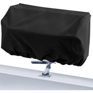 Boat Grill Cover Rectangular, 9 inch x 18 inch Primary Cooking Grate Size, 100% Solution-Dyed Acrylic Waterproof High Color Fastness and Service Life (Black)