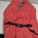 ROZKITCH Dog Rain Coat for Large Dogs, Waterproof Winter Jacket with Fleece Liner and Leash Hole Reflective Strip for Large Dog, Adjustable Hook & Loops Vest for Outdoor Hiking Travel Red 2XL