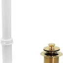 Westbrass 597244-01 White 1-1/2" Tubular Pull & Drain Bath Waste Drain Kit with 2-Hole Overflow Faceplate, Polished Brass