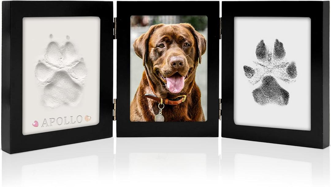 MYPAWLETS Ink&Clay Paw Print Kit Keepsake,Inkless Ink Pad & Soft Clay for Dogs/Cats Paw Prints,Pet Paw Print Impression Kit,Paw Print Stamp Pad for Dogs or Cats,DIY Gifts for Pet Owners-Black