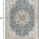 Vintage Living Room Area Rug 8x10 - Large Soft Washable Oriental Traditional Distressed Farmhouse Rugs for Bedroom - Indoor Floor Accent Carpet for Home Office House Decor - Vintage Blue