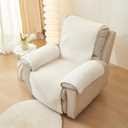 vctops Sherpa Fleece Recliner Chair Cover Super Soft Warm Plush Sofa Slipcover Furniture Protector Non Slip Washable Reclining Chair Cover for Kids, Pets (Cream,30"x91")