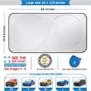 EzyShade Windshield Sun Shade with Shield-X Reflective Technology. See Vehicle Size-Chart. Foldable 1-Piece Car Sunshade Front Windshield Window Car SUV Truck. Sun Visor Heat Shield. Large (L) Size