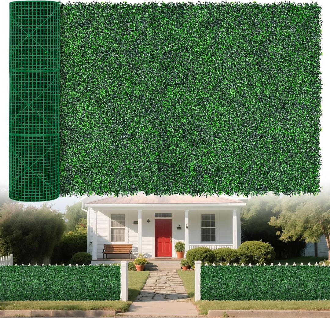 Yangrass Artificial Greenery Wall Rolls,48"x 120"(40 sq.ft) UV-Anti Faux Ivy Leaves Privacy Fence Screen Grass Wall Roll Panels for Indoor Home Decor and Outdoor Garden Backyard