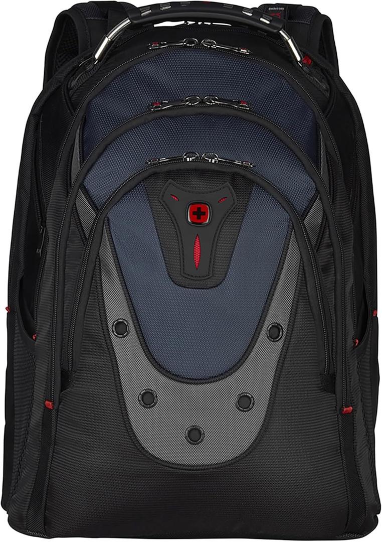 Wenger Ibex 17 inch Laptop Backpack, Men's and Women's Laptop Bag, Black/Gray/Blue