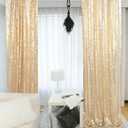 ShinyBeauty Sequin Curtains 2 Panels 4x10ft Light Gold Shimmer Fabric Window Wall Curtains Drapes Wedding Backdrop Gold Fabric Liner Glitter Curtain Drapes Photo Booth Christmas Party Backdrop