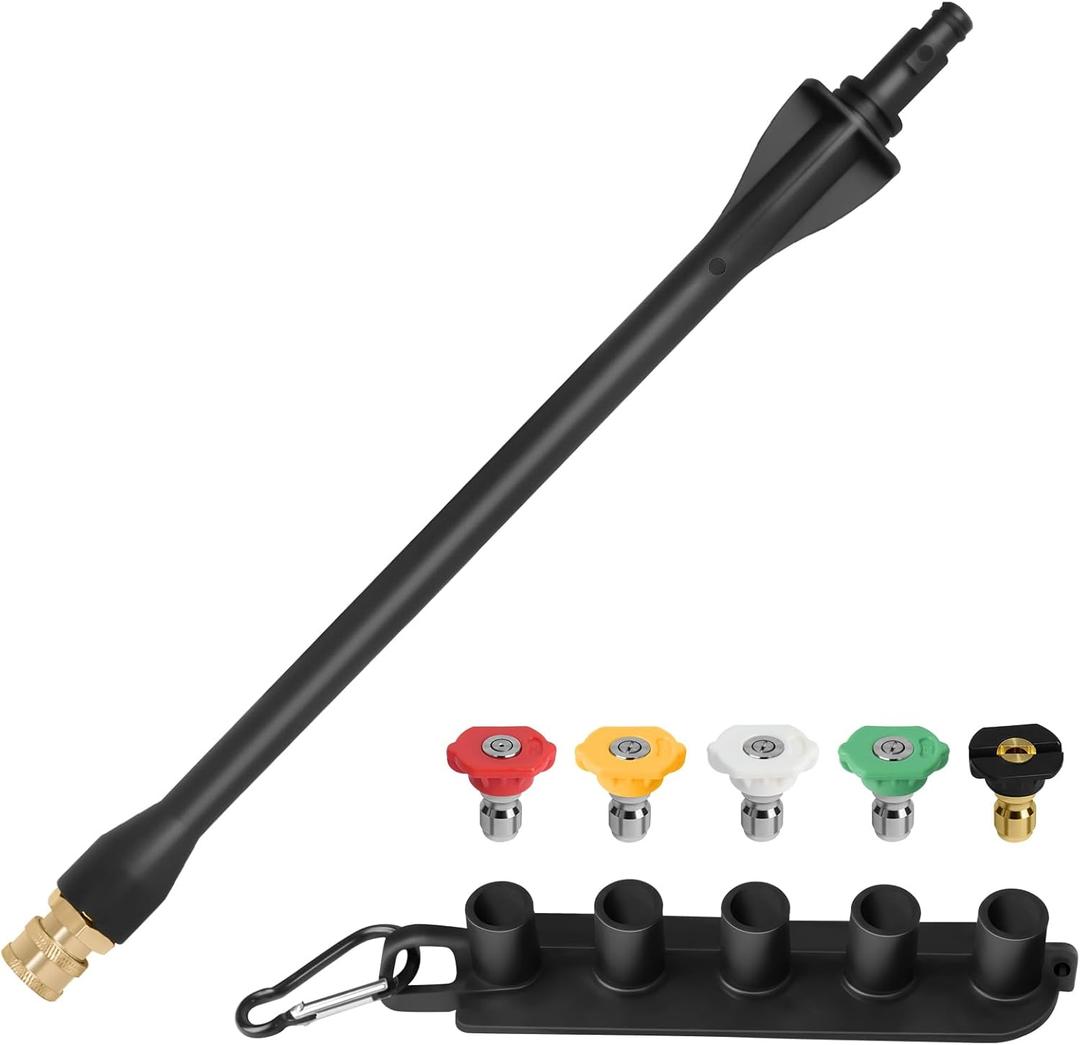 Pressure Washer Wand 308494075 with 5 Spray Nozzles and 1 Tips Holder for Ryobi, Portland, Husky pressure washer gun