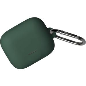 Geiomoo Silicone Cover for EarFun Air Pro 4+ Case, EarFun Air Pro 4 Plus Case, Soft Flexible Scratch Resistant Protective Cover with Carabiner (Emerald Green)