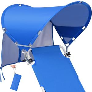 XL Universal Wind-Resistant Chair Umbrella Canopy, Extra Large Foldable UPF 50+ Sun Shade Attachment with Adjustable Clamp, Fits Most Beach, Camping, Lawn, Sports, Zero Gravity Chairs, Wheelchairs
