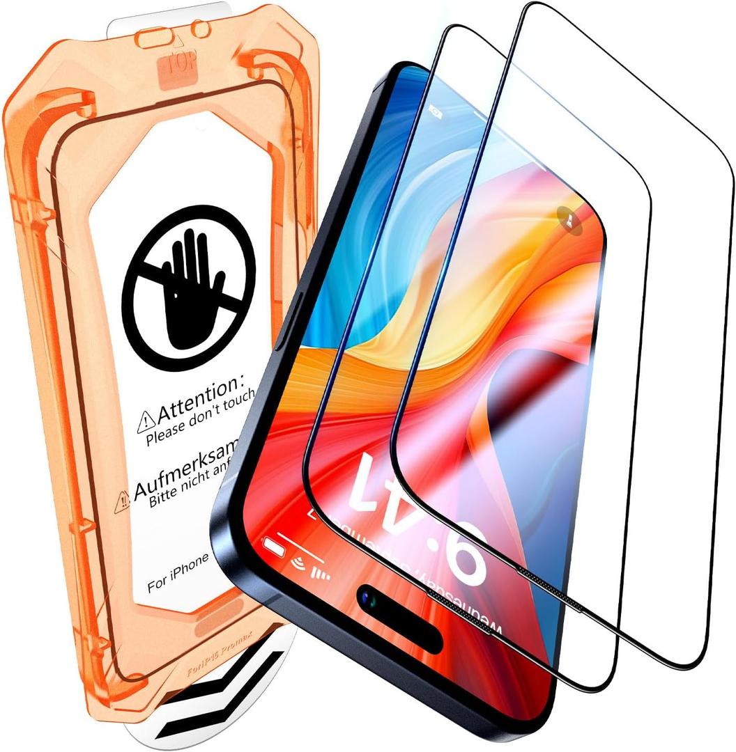 UniqueMe for iPhone 15 Plus Screen Protector - [Military Grade Shatterproof & 9H+ Hardness] Screen Protector 15 Plus Tempered Glass Full Coverage Protection, Easy Installation, 2 Packs (Transparent)