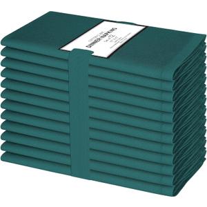 Cotton Clinic Cloth Dinner Napkins  Perfect Everyday Use Table Napkins  Soft Durable Washable  Ideal for Party Wedding Christmas Easter  Set of 12-17x17 inches Teal Napkins