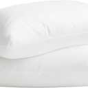 Farm To Home 100% Organic Cotton Cover Pillows Queen/Standard Size Set of 2, Down Alternative Hotel Quality Soft Bed Pillow for Back & Side Sleepers, Machine Washable, 20"x28", White