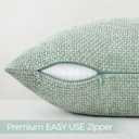 a moment Light Green Chenille Throw Pillow Covers 16x16 Inch Pack of 2 Modern Decorative Throw Pillow Covers Farmhouse Cross Covers Home Decor for Sofa Bedroom Living Room