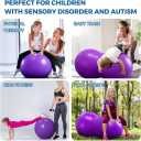 Peanut Shaped Yoga Ball, 90x45cm Anti Burst Exercise Ball, Heavy Duty PVC Fitness Peanut Ball with Pump and Plug, for Adult Workout, Pregnancy, Labor Support and Physical Therapy