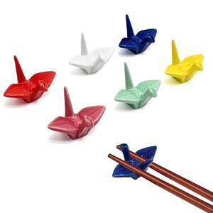 5 PCS Ceramic Chopstick Rest Porcelain Chopstick Holder for Spoon Chopsticks Knife Tableware Origami Crane
