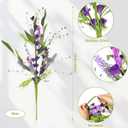 Giegxin 6 Bundles Fake Artificial Flowers Bouquet Spring Silk Flowers Arrangements Faux Wildflowers Bouquets Stems Fake Plants for Wedding Table Centerpiece Rustic Home Vase Floral Table(Lavender)