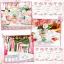 Vercraft 6 Pcs Pink Floral Baby in Bloom Baby Shower Table Decorations Take One Sign Thank You Pastel Acrylic Sign Centerpieces with Stand 5 x 7" Spring Birthday Party Decorations for Guests Gifts