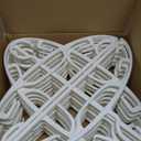 HOUSE DAY Plastic Clothes Hangers 24 Pack, Sweater Hangers No Shoulder Bump, Thick Heavy Duty Coat Hanger for Closet, White Wide Hanger with Non-Slip Hook for Sweaters, Suits, Dresses, Jackets, Pants