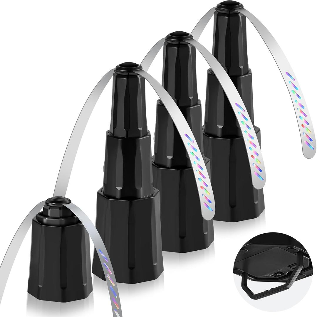 Fly Fans for Tables, Bug Fans with Holographic Blades, Battery Operated Fly Repellent Fan, Keep Flies Away from Picnic, BBQ, Restaurant, Party, Indoor and Outdoor, 4 Pack (Brilliant Black)